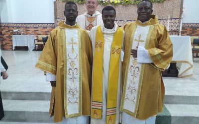 El P. Aimé Agbizounon, cjm participó en la Ordenación Diaconal de sus hermanos de Benín
